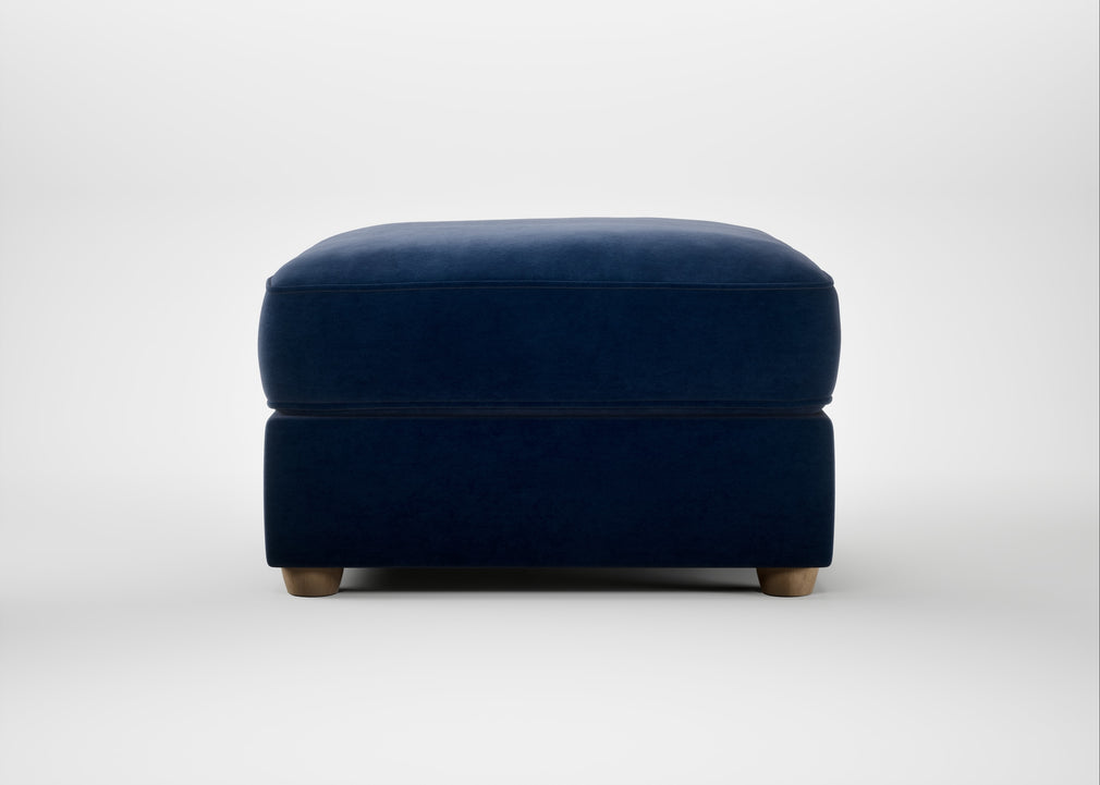 Tailor Rectangular Footstool Smart Luxe Velvet Midnight / Natural