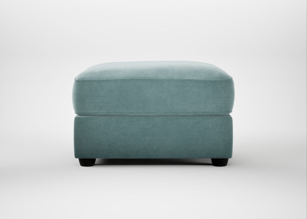 Tailor Rectangular Footstool Smart Luxe Velvet Mineral Blue / Black