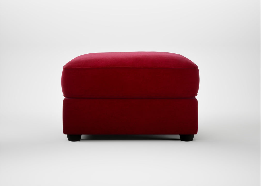 Tailor Rectangular Footstool Smart Luxe Velvet Mulberry / Black
