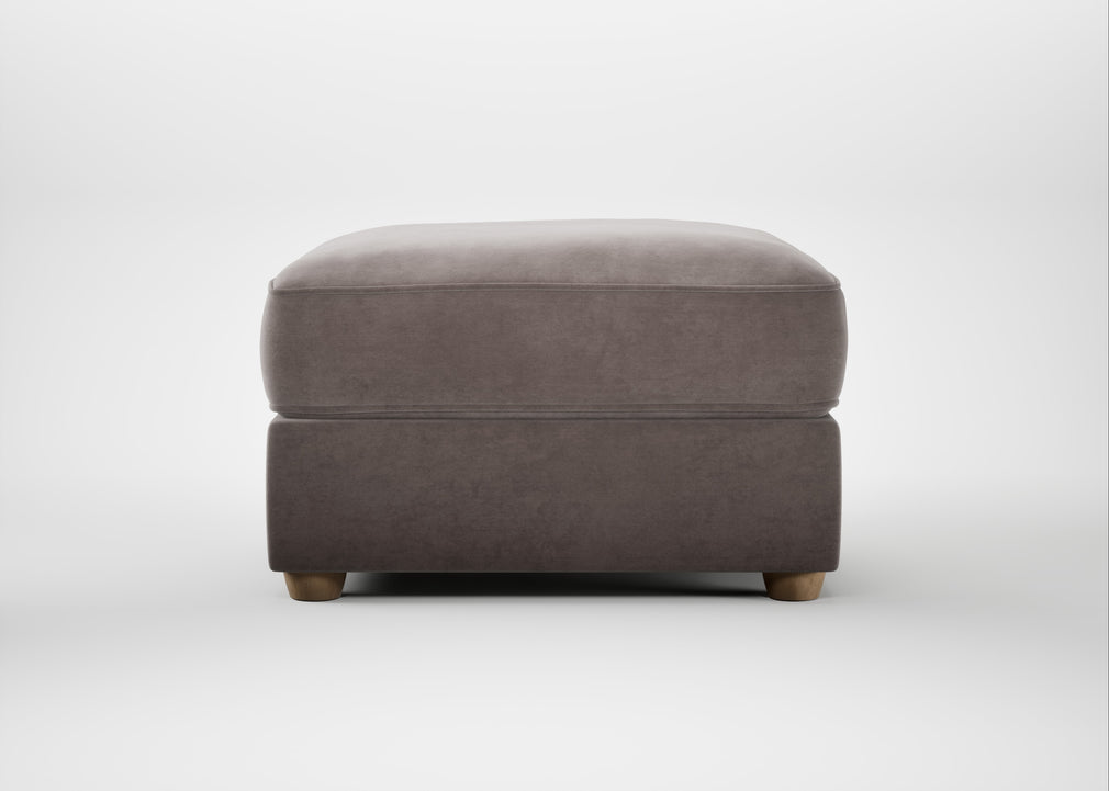 Tailor Rectangular Footstool Smart Luxe Velvet Mushroom / Natural