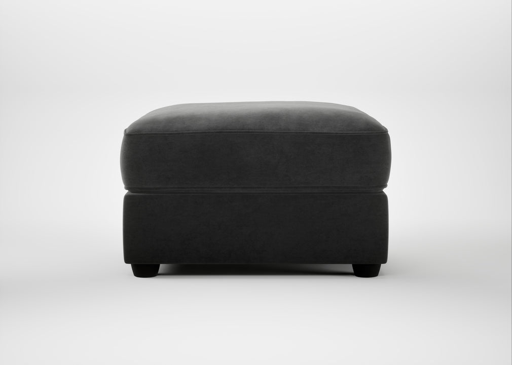 Tailor Rectangular Footstool Smart Luxe Velvet Nickel / Black