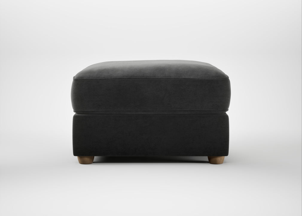 Tailor Rectangular Footstool Smart Luxe Velvet Nickel / Natural