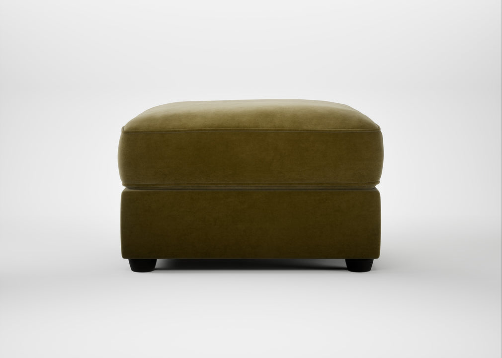 Tailor Rectangular Footstool Smart Luxe Velvet Peridot / Black