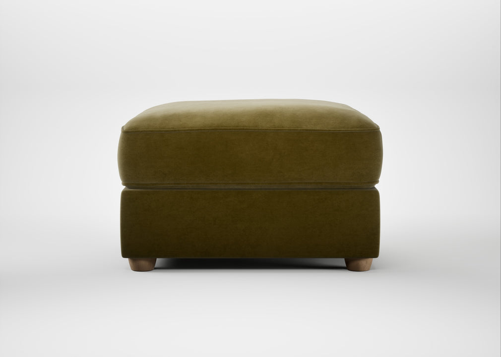 Tailor Rectangular Footstool Smart Luxe Velvet Peridot / Natural