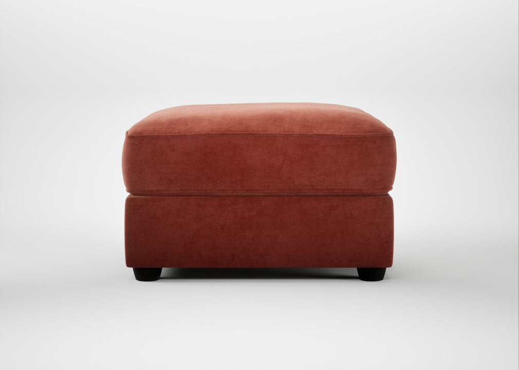 Tailor Rectangular Footstool Smart Luxe Velvet Tawny / Black