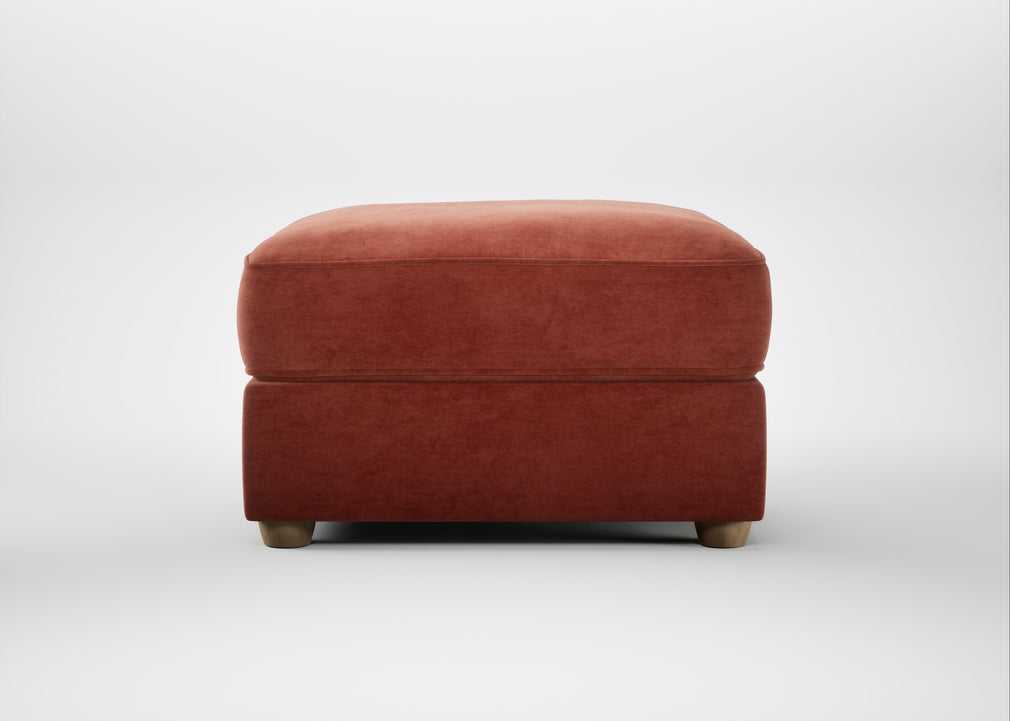 Tailor Rectangular Footstool Smart Luxe Velvet Tawny / Natural