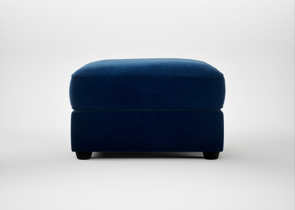 Tailor Rectangular Footstool Smart Velvet Dusk / Black
