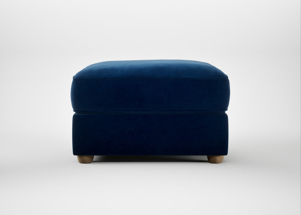 Tailor Rectangular Footstool Smart Velvet Dusk / Natural