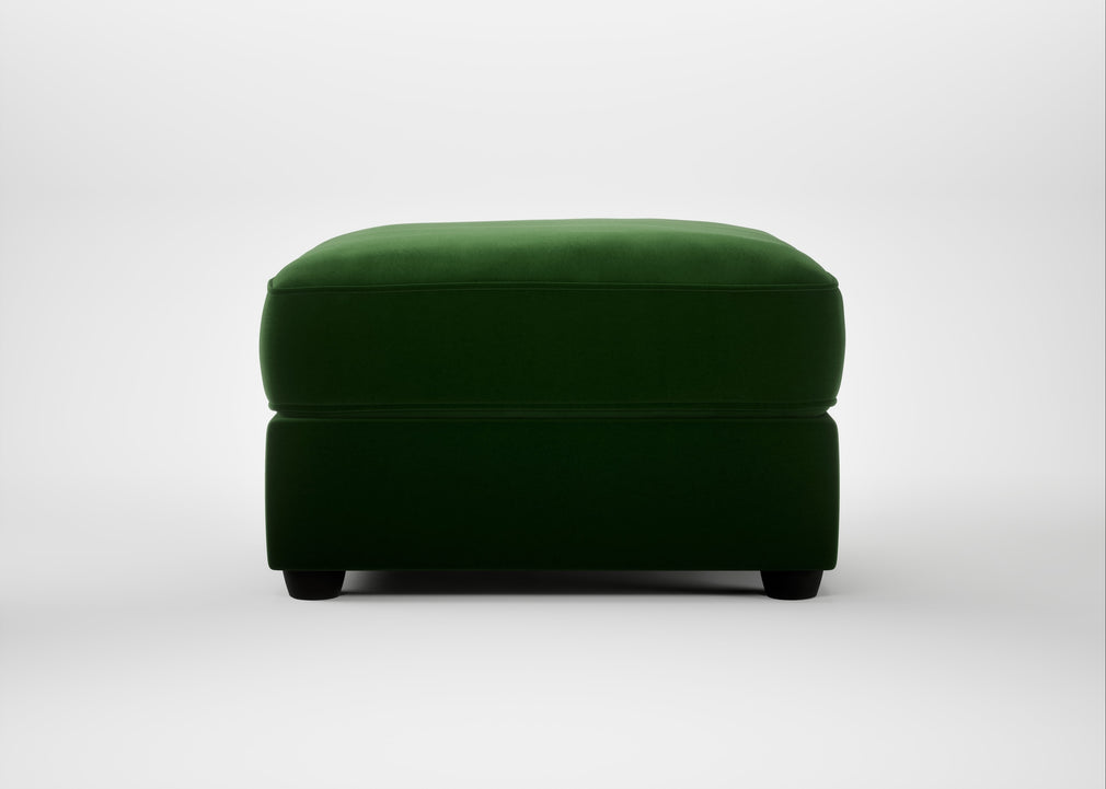 Tailor Rectangular Footstool Smart Velvet Forest / Black