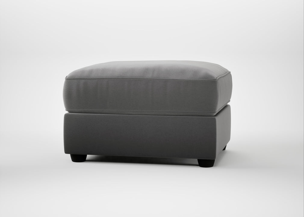 Tailor Rectangular Footstool Smart Velvet Mercury / Black