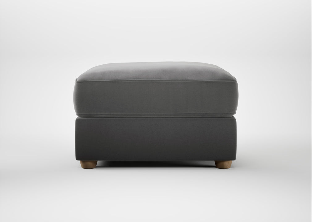 Tailor Rectangular Footstool Smart Velvet Mercury / Natural