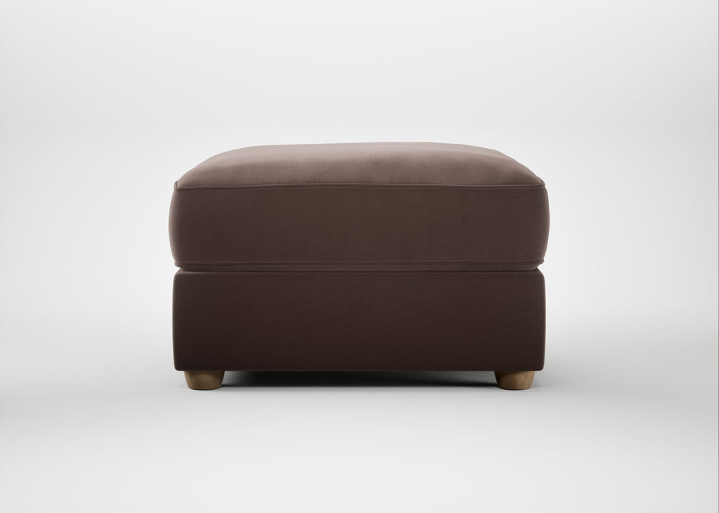 Tailor Rectangular Footstool Smart Velvet Mouse / Natural