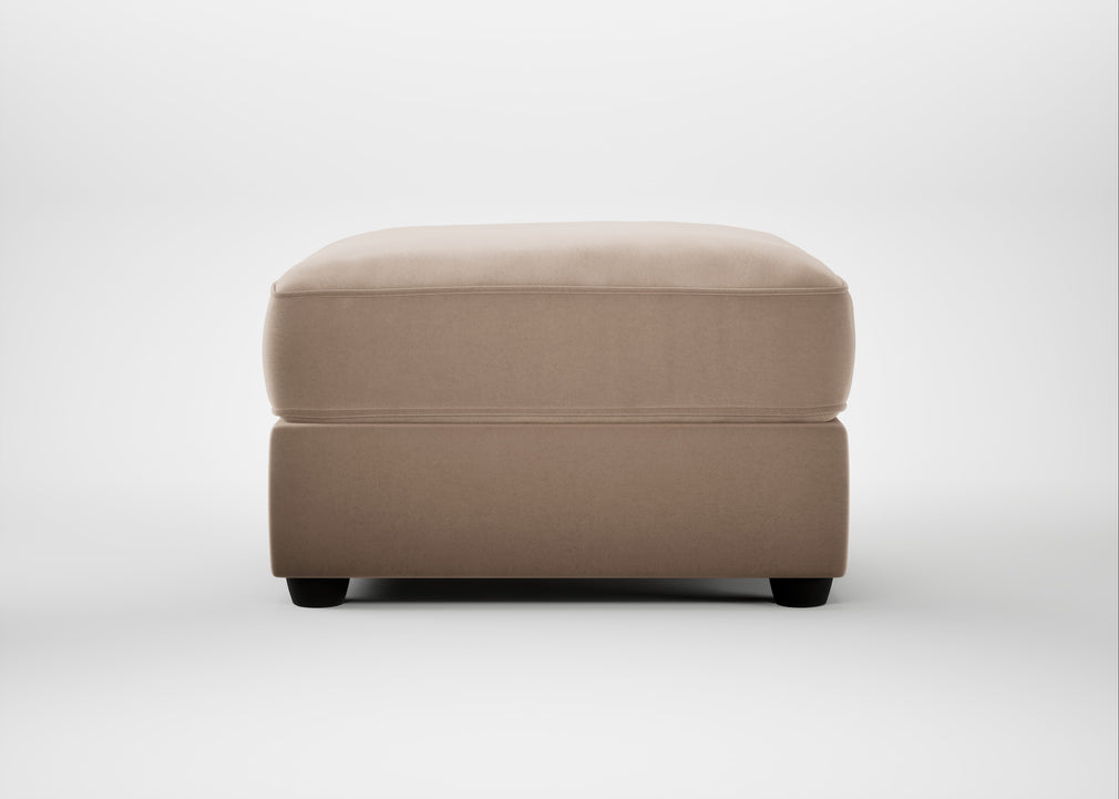 Tailor Rectangular Footstool Smart Velvet Pebble / Black