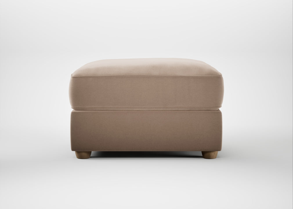 Tailor Rectangular Footstool Smart Velvet Pebble / Natural