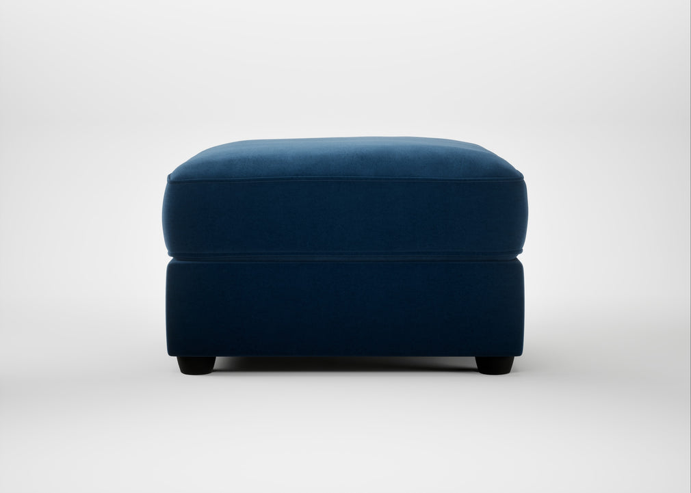 Tailor Rectangular Footstool Smart Velvet Petrol / Black