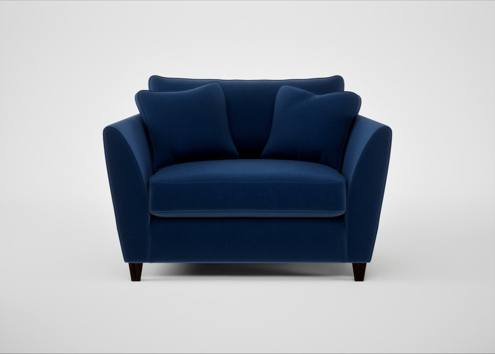 Torino Loveseat Cotton Velvet Midnight / Black