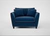 Torino Loveseat Cotton Velvet Petrol / Black