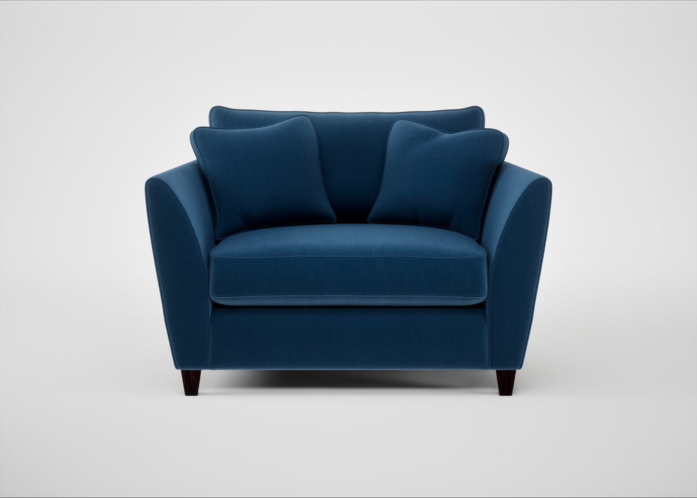 Torino Loveseat Cotton Velvet Petrol / Black