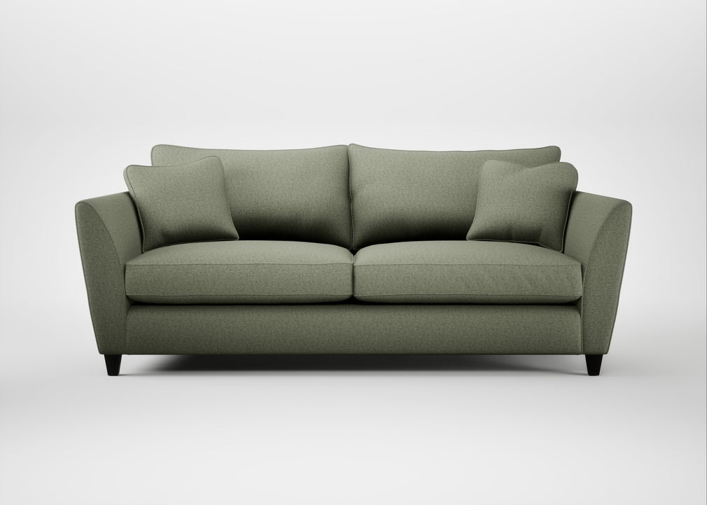 Torino 4 Seater Sofa Capelo Linen-Cotton Sage / Black