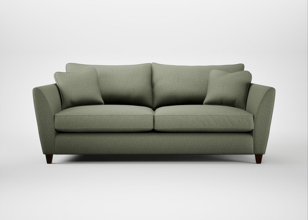 Torino 4 Seater Sofa Capelo Linen-Cotton Sage / Walnut Stained