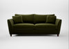 Torino 4 Seater Sofa Cotton Velvet Evergreen / Walnut Stained