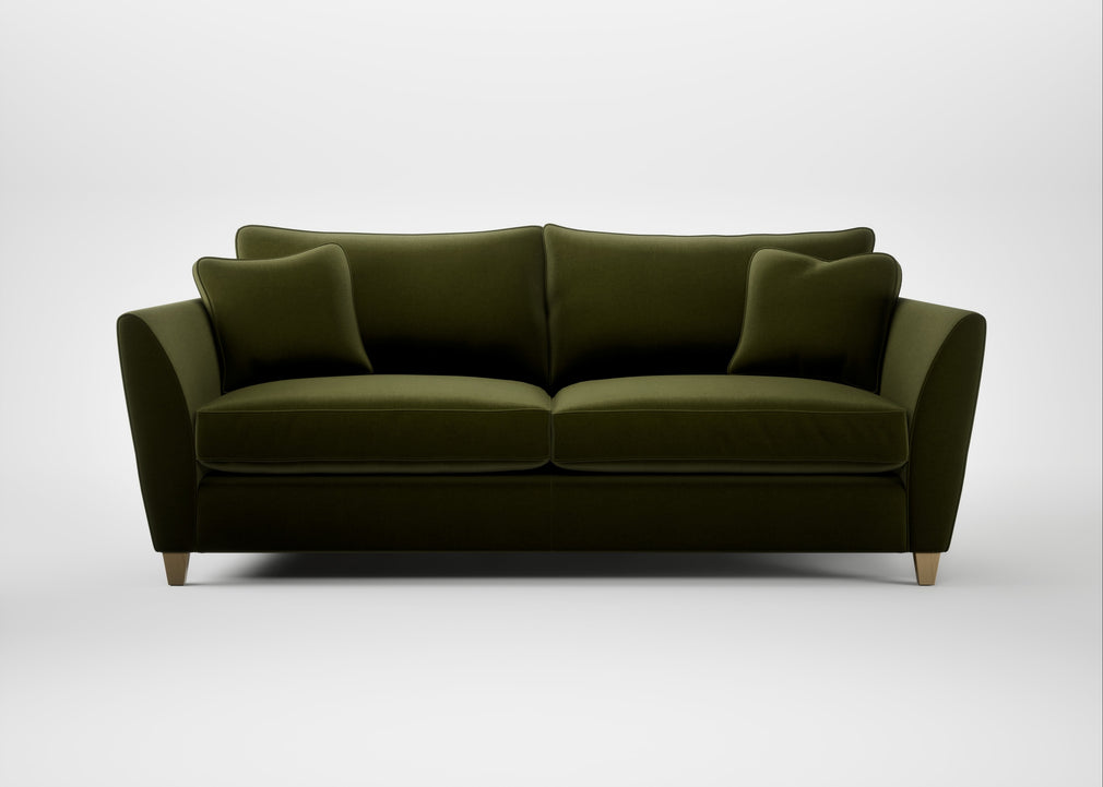 Torino 4 Seater Sofa Cotton Velvet Evergreen / Natural