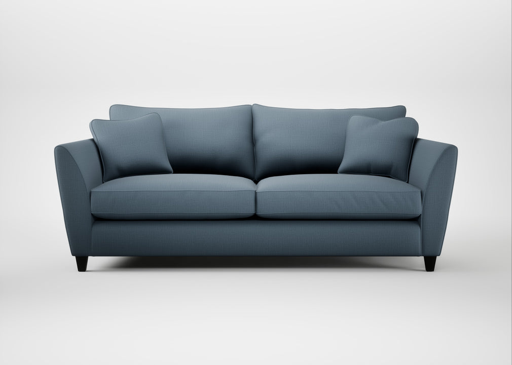 Torino 4 Seater Sofa Smart Cotton Linen Celestial / Black