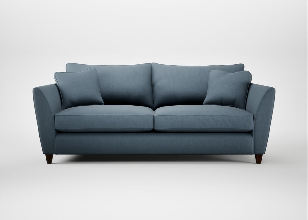 Torino 4 Seater Sofa Smart Cotton Linen Celestial / Walnut Stained