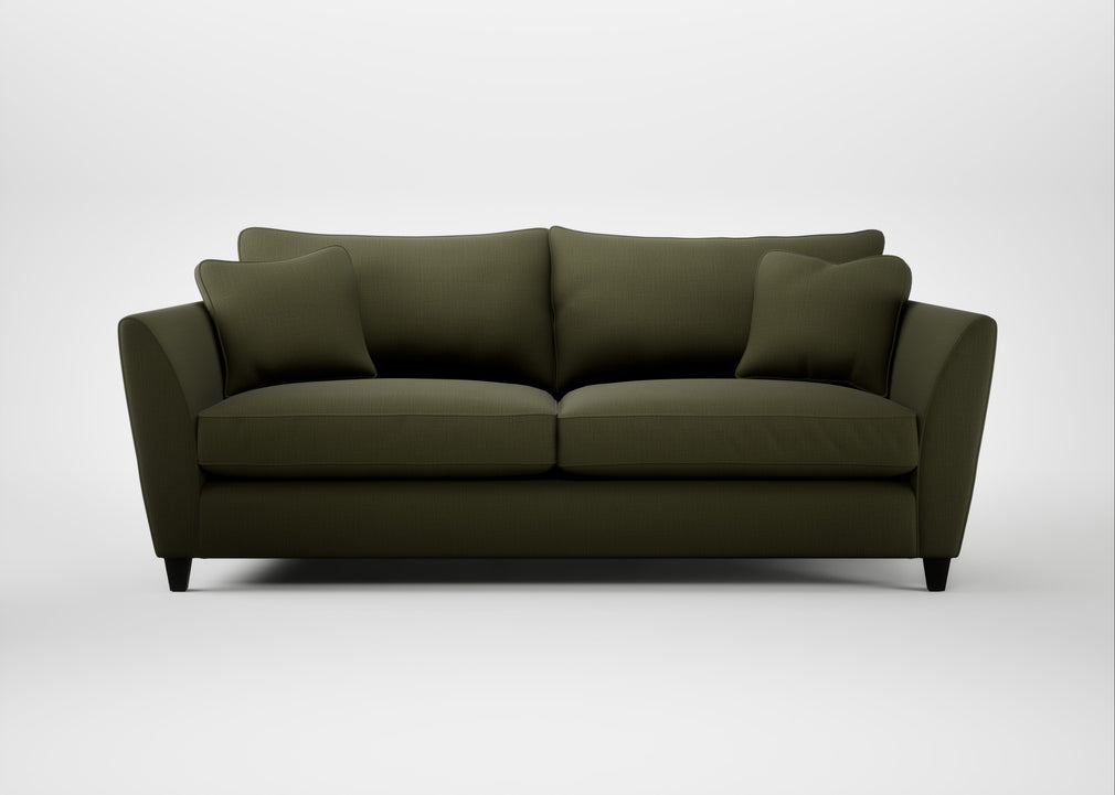 Torino 4 Seater Sofa Smart Cotton Linen Myrtle / Black