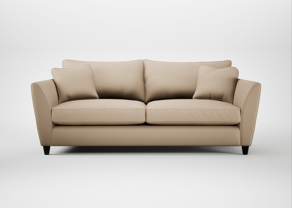 Torino 4 Seater Sofa Smart Cotton Linen Rice / Black