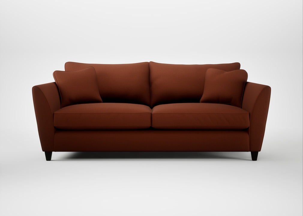 Torino 4 Seater Sofa Smart Cotton Linen Rust / Black
