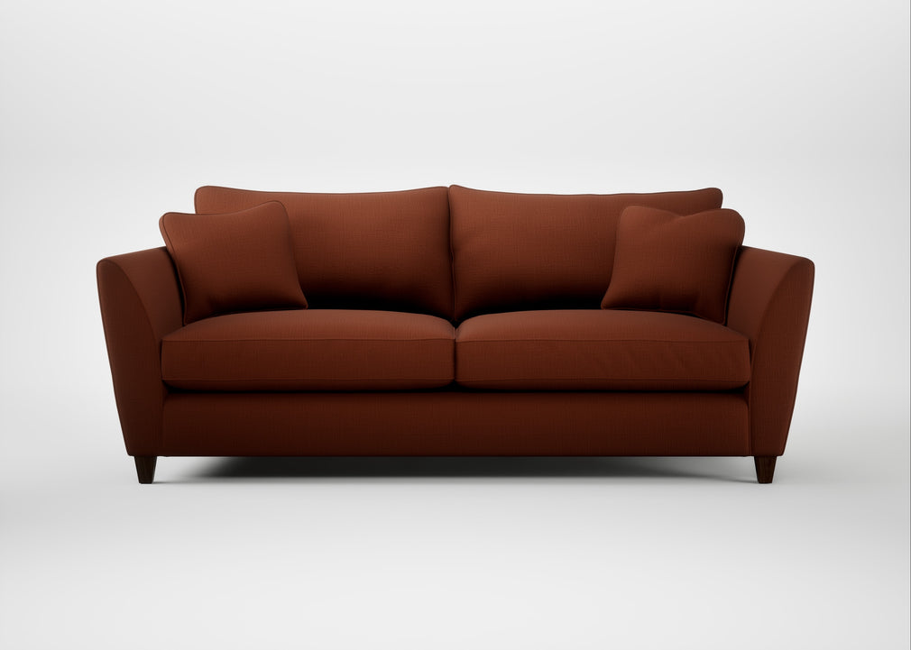 Torino 4 Seater Sofa Smart Cotton Linen Rust / Walnut Stained