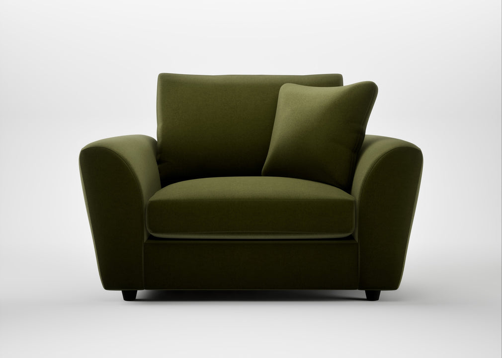 Snooze Loveseat Cotton Velvet Evergreen