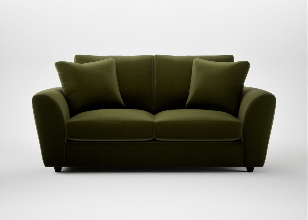 Snooze 3 Seater Sofa Cotton Velvet Evergreen