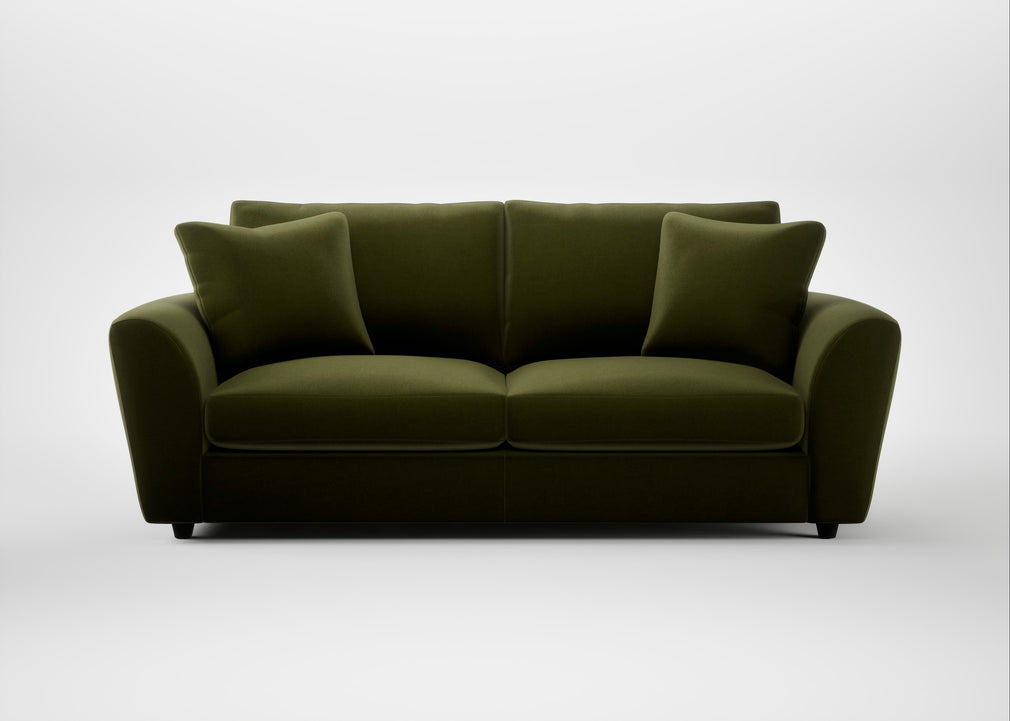Snooze 4 Seater Sofa Cotton Velvet Evergreen