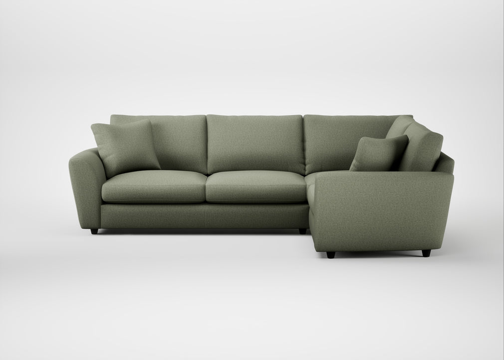 Snooze Right Hand Facing Corner Sofa Capelo Linen-Cotton Sage