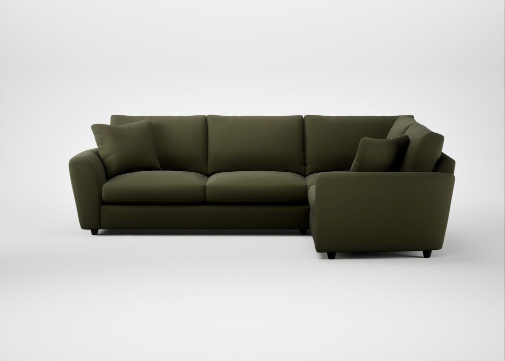 Snooze Right Hand Facing Corner Sofa Smart Cotton Linen Myrtle