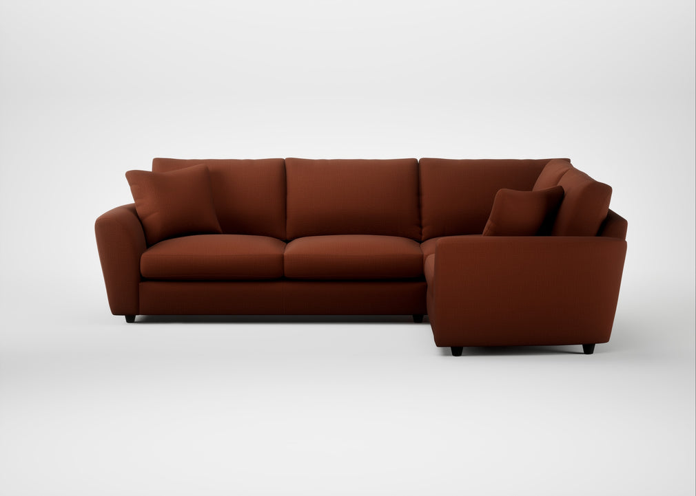 Snooze Right Hand Facing Corner Sofa Smart Cotton Linen Rust