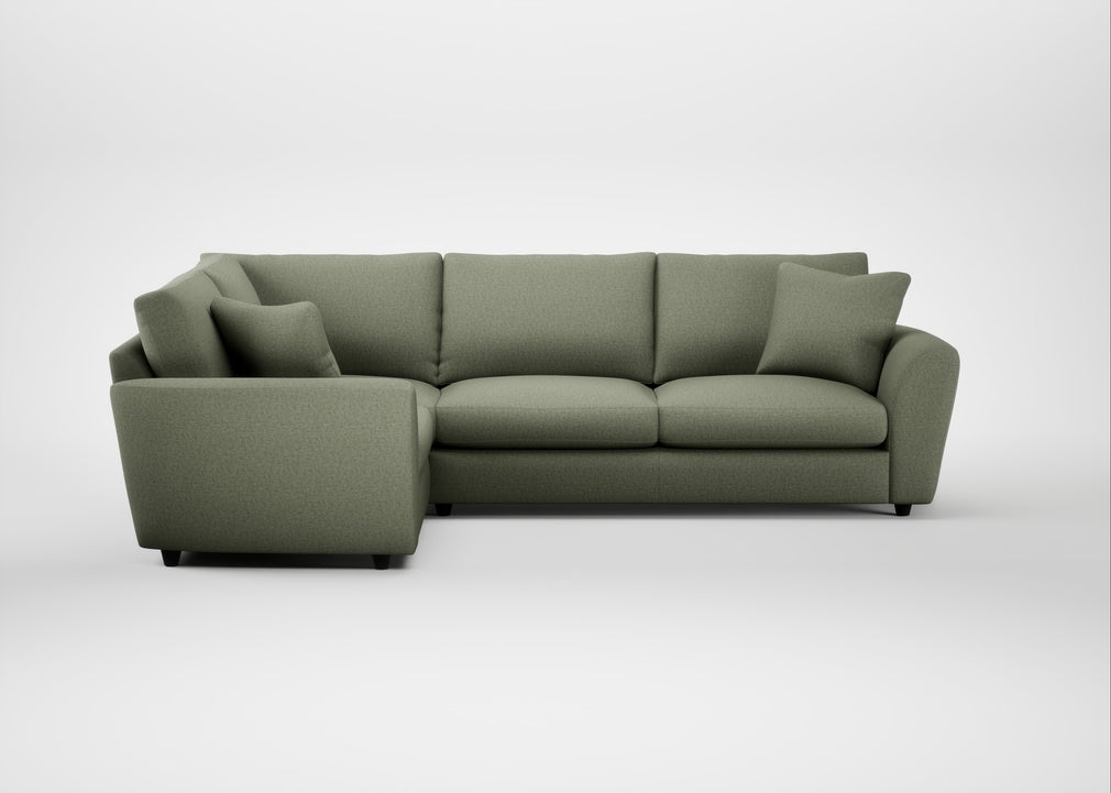 Snooze Left Hand Facing Corner Sofa Capelo Linen-Cotton Sage
