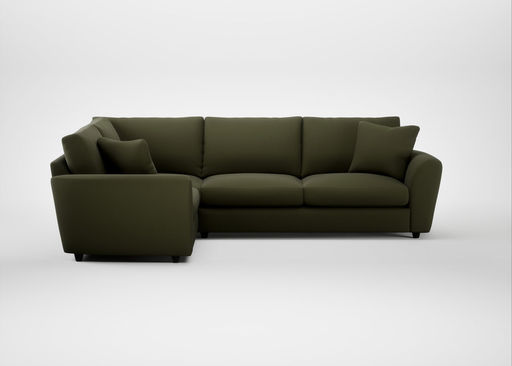 Snooze Left Hand Facing Corner Sofa Smart Cotton Linen Myrtle