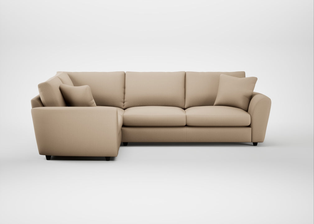 Snooze Left Hand Facing Corner Sofa Smart Cotton Linen Rice