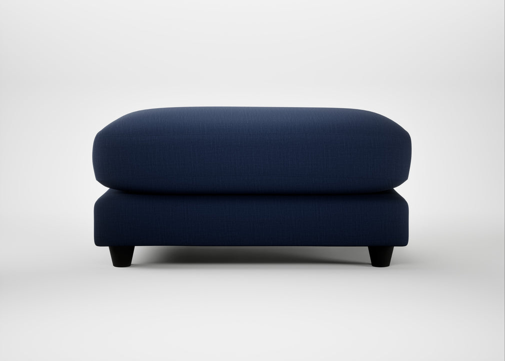 Snooze Footstool Smart Cotton Linen Indigo