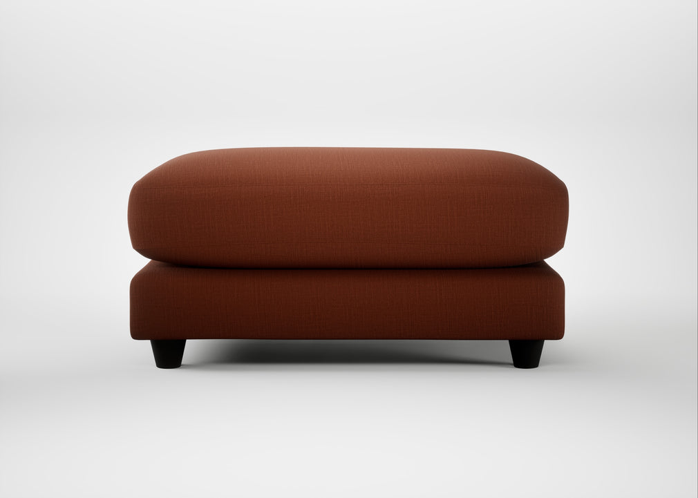 Snooze Footstool Smart Cotton Linen Rust