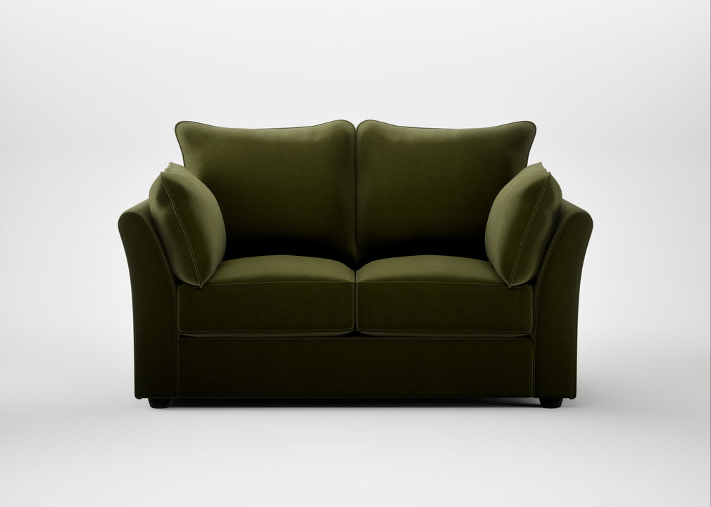 Tailor 2 Seater Sofa Cotton Velvet Evergreen / Black