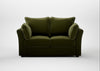 Tailor 2 Seater Sofa Cotton Velvet Evergreen / Walnut Stained