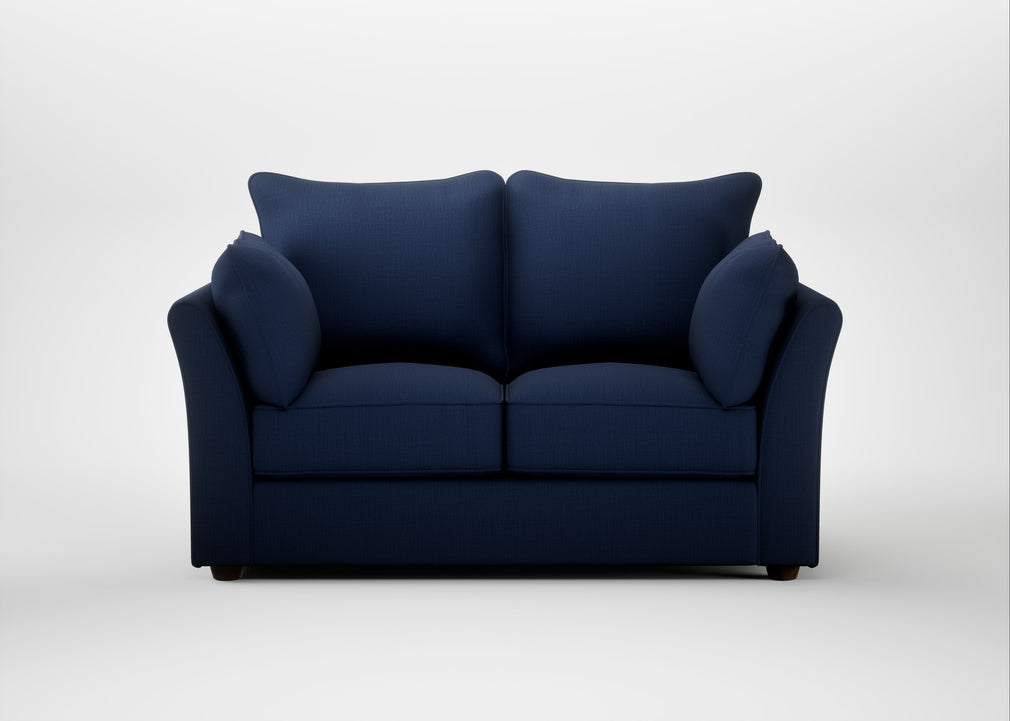Tailor 2 Seater Sofa Smart Cotton Linen Indigo / Walnut Stained