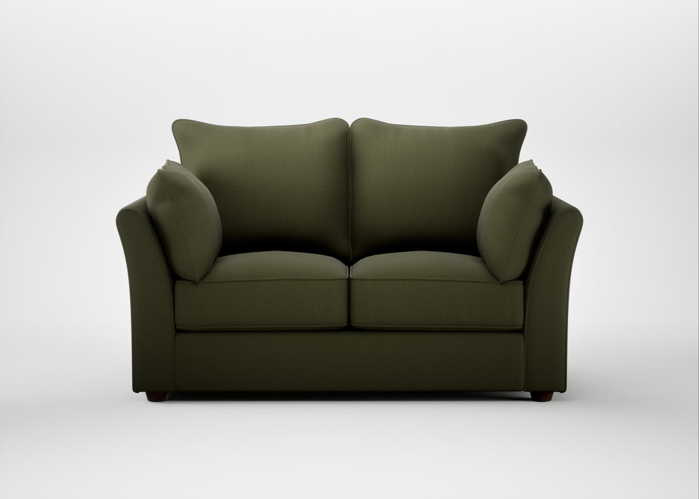 Tailor 2 Seater Sofa Smart Cotton Linen Myrtle / Walnut Stained