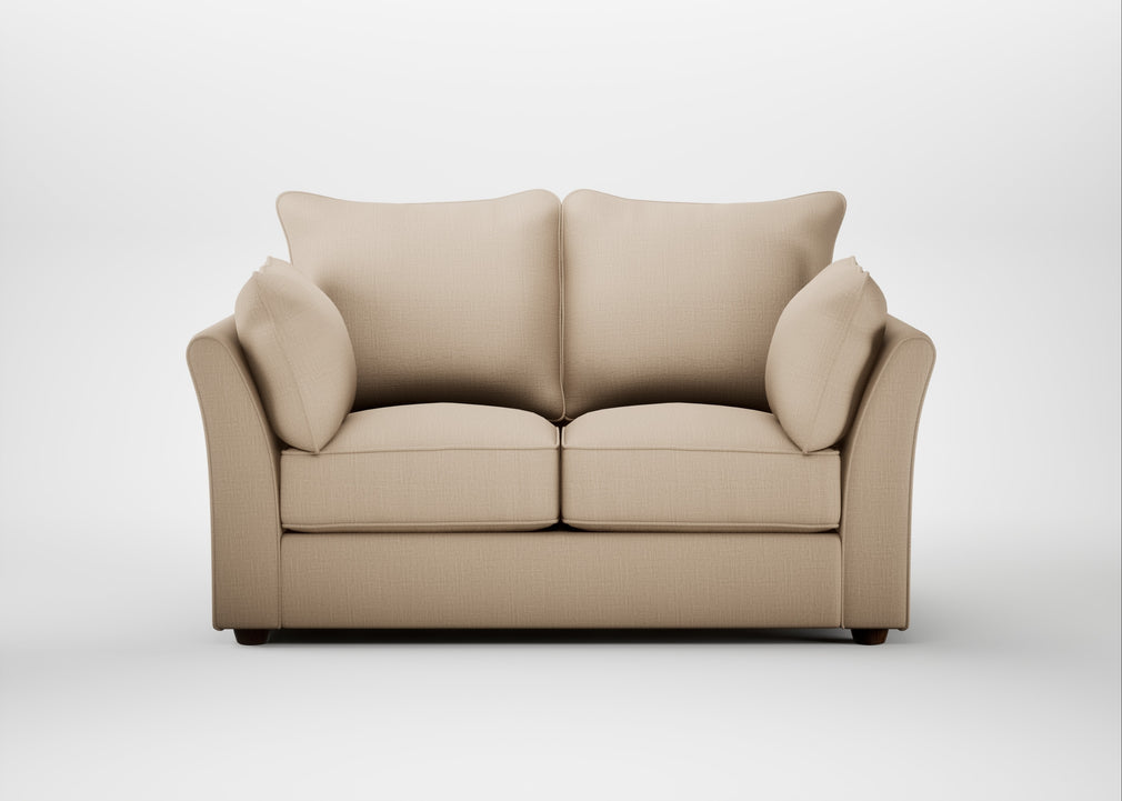 Tailor 2 Seater Sofa Smart Cotton Linen Rice / Walnut Stained