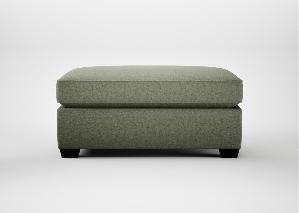Torino Footstool Capelo Linen-Cotton Sage / Black