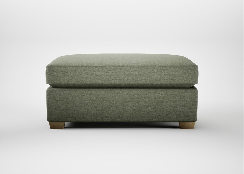 Torino Footstool Capelo Linen-Cotton Sage / Natural